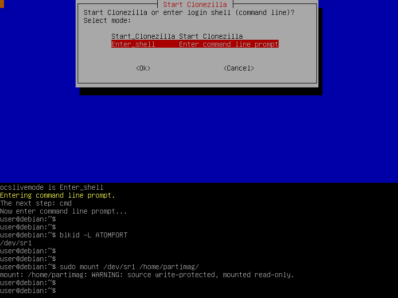 Рисунок 8 – Монтирование диска с данными