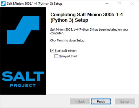 Рисунок 18 – Окно завершения установки службы salt-minion